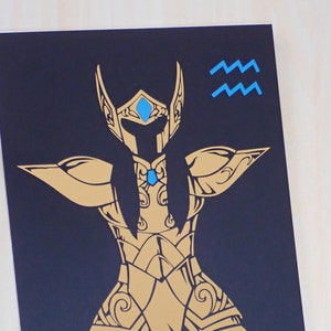 Poster A4 Chevaliers du Zodiaque / Saint Seiya Métallisé
