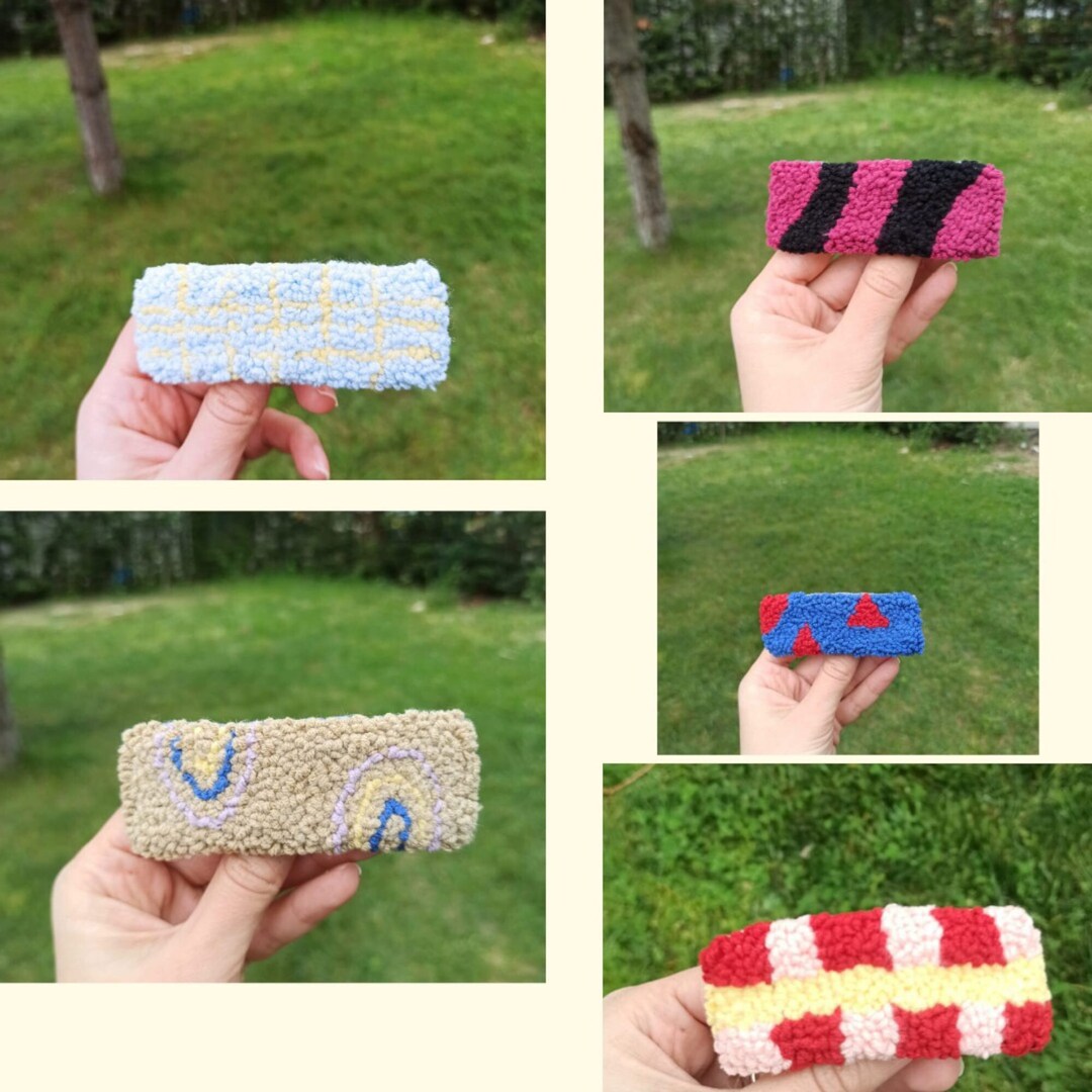 Punch Needle Embroidery Hair Pin Punch Needle Hair Clip Etsy