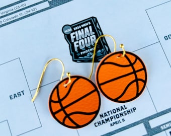 Basketball Earrings | Faux Leather | Basketball Jewelry | Lightweight Dangle Earrings