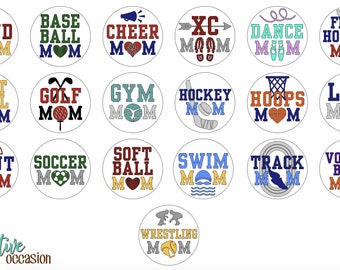 Custom "Sports Mom" BOGG Charms | Band-Baseball-Cheer-XC-Dance-Football-Golf-Hockey-Hoops-Lax-Scouts-Soccer-Softball-Swim-Track-Volleyball