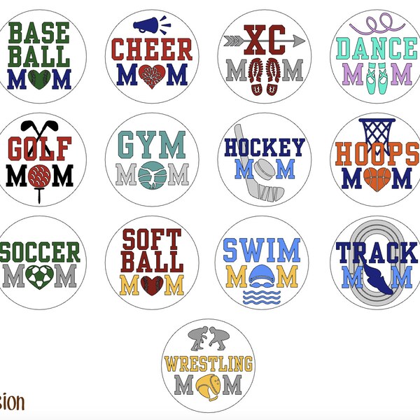 Pendentifs BOGG « Maman sportive » personnalisés | Band-Baseball-Cheer-XC-Dance-Football-Golf-Hockey-Hoops-Lax-Scouts-Soccer-Softball-Natation-Piste-Volleyball