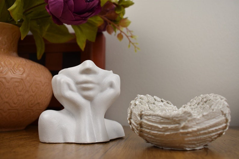 Gypsum Vase, Woman Statue Decor, Home Decoration, Etsy