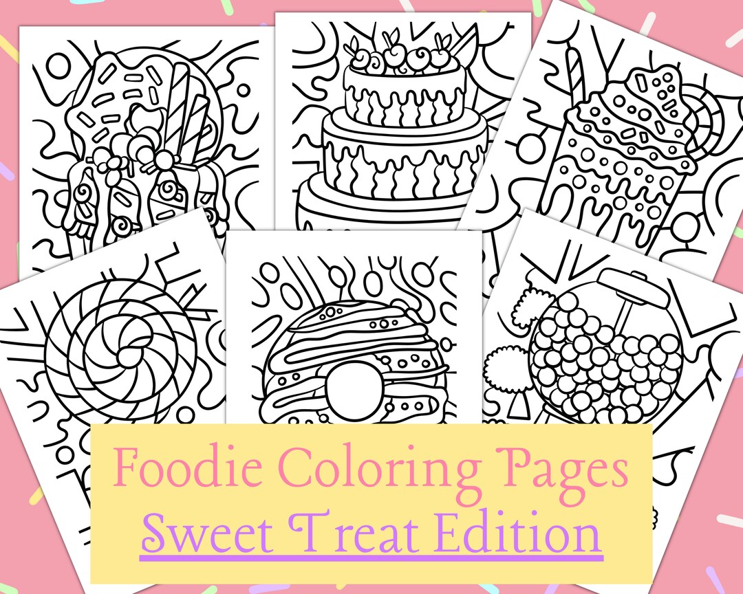 Foodie Coloring Pages: Sweet Treat Edition - Etsy