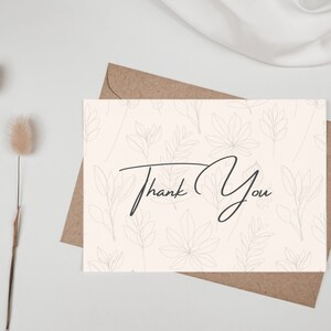 Cartes de remerciement florales rose pâle