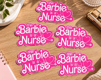 Pink Nurse Sticker, Retro Nurse Sticker, Nursing Student Gift, Nurse Graduation Gift, RN Gift, Laptop Water Bottle Sticker