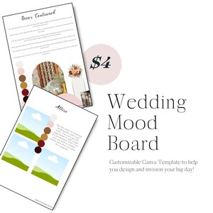 Wedding Canva Template | Wedding Mood Board Template | Mood Board Template | Canva Template | Wedding Planning