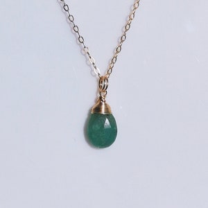 Handmade Emerald Pendant Necklace in Gold & Silver, Unique Piece of Jewelry, May Birthstone, Personalized Lengths