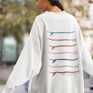 Surfboard Sweatshirt | Beach Vibes | Beach Sweatshirt | Surf Vibes | Ocean Lover Gift | Comfy Sweatshirt | Surfer Shirt | Surfer Gift