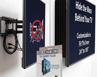 TV Skirt - Cable & Wall Mount Concealer for Wall Mounted TVs (Set of 2)