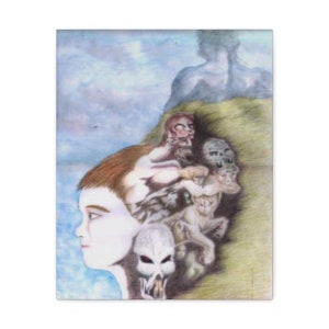 Daydreamer - 16x20 Canvas Wrap Print, Wood Frame, Fantasy Wall Art, Surreal Wall Decor, Myth, Legend, Magic, Monsters, Dreams, Imaginary Art