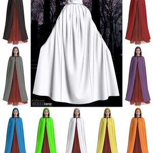 Hooded Cloak Halloween Cape Vampire Ghost Witch Warlock Goth Wizard Magician Priest Devil Cosplay Renaissance Costume Party Roleplay
