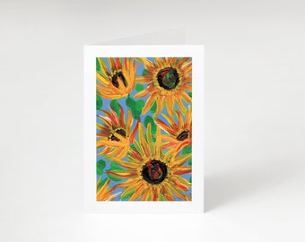 Blank Greeting Card - Print of Hand Painted Daisies on Light Pink - Etsy