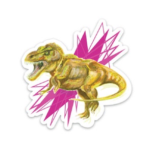 Pegatina Tyrannosaurus Rex - Vinilo troquelado - Pintado a mano de colores