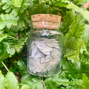 Glass Jar of Book Confetti Ornaments