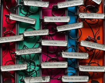 ACOTAR Book Mystery Quote Charm Keychain