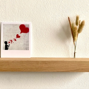 schwebende Bilderleiste Wandregal massiv Eiche Holz Wandboard Ablage