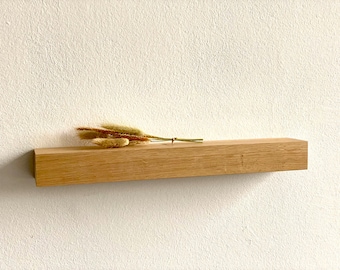 Mensola da parete sospesa, mensola da parete in legno massello di rovere, mensola per quadri
