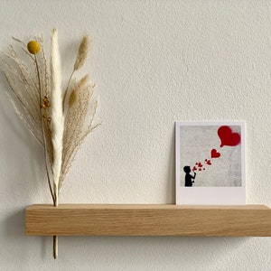 floating picture ledge with flower board flower ledge dried flowers wall shelf solid oak wood wall board storage