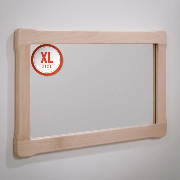 MIROIR ENFANT TRÈS grand, miroir pour chambre d'enfant, miroir de sol décoratif Montessori en bois naturel pour bébé pour chambre d'enfant