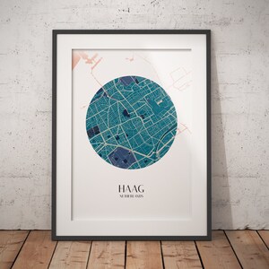 Haag Circle Map Minimalist Poster - Premium Matte Paper