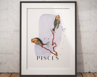 Poster Zodiaco Pesci - Carta opaca premium