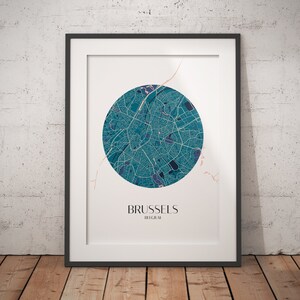 Brussels Circle Map Minimalistische poster - Premium mat papier