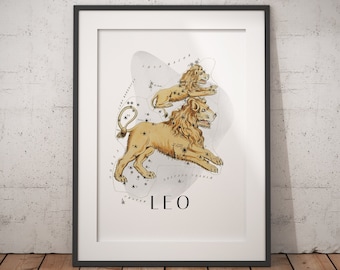 Stjärntecken Lejonet Poster - Premium Matt Papper