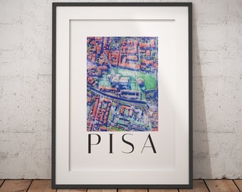 Pisa Aerial Map Poster - Premium Matte Paper