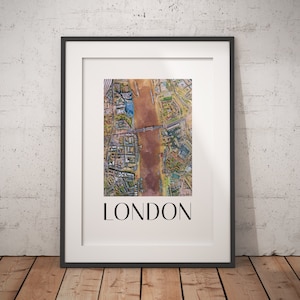 London Aerial Map Poster - Premium Matte Paper