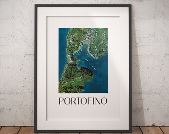 Portofino Aerial Map Poster - Premium Matte Paper