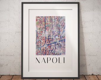 Napoli Aerial Map Poster - Premium Matte Paper