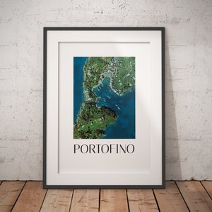 Portofino Aerial Map Poster - Premium Matte Paper