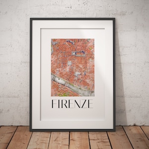 Firenze Aerial Map Poster - Premium Matte Paper