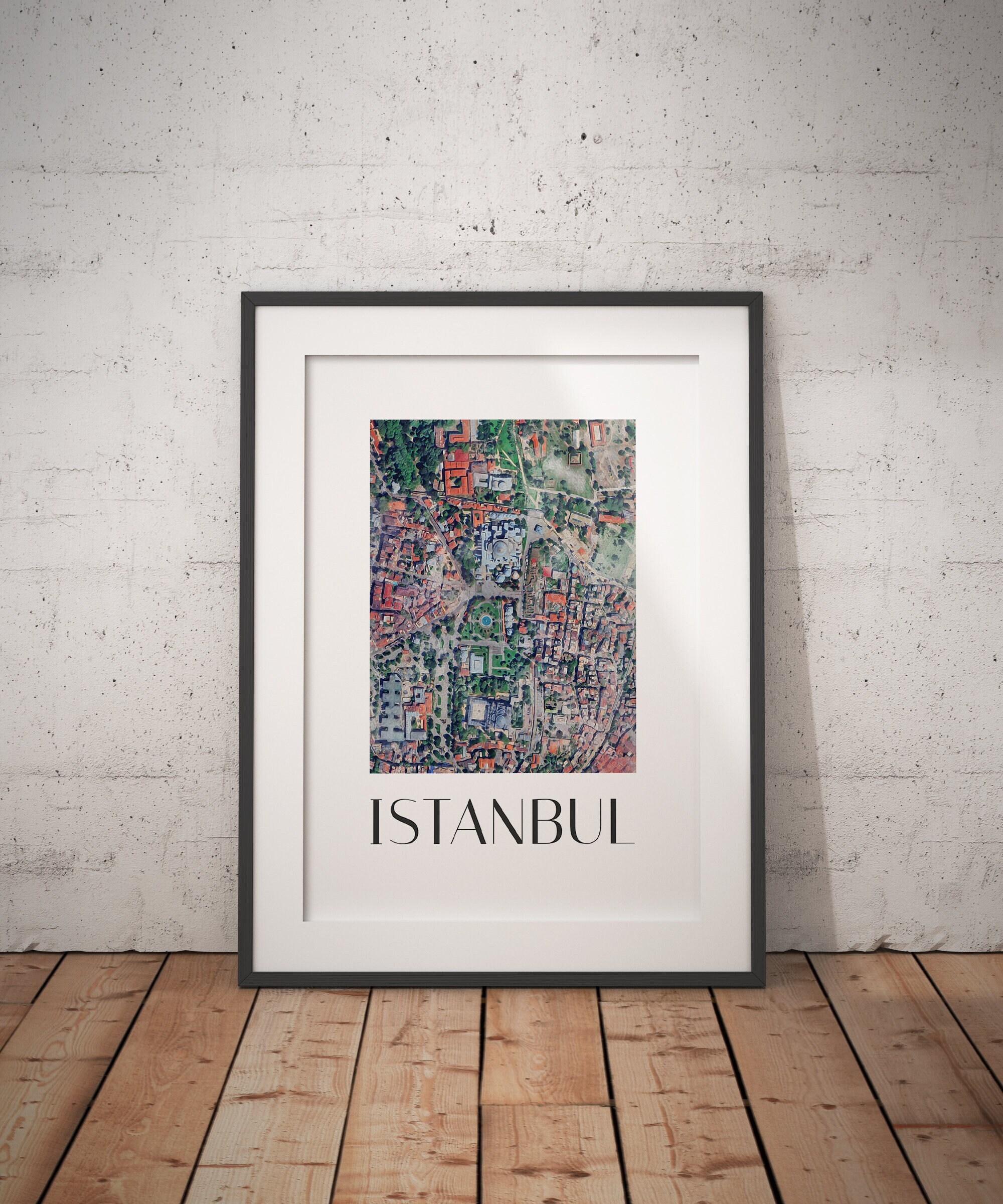 Istanbul Aerial Map Poster - Premium Matte Paper