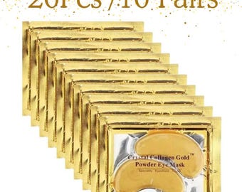 24K Gold Under Eye Collagen Mask: Anti-Ageing, Dark Circles (10 Pairs)