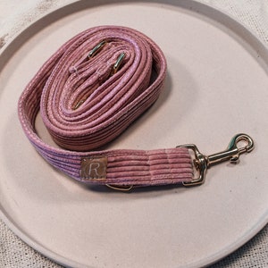 Hundeleine Leine  &quot;Cordula&quot; aus Cord Rosa