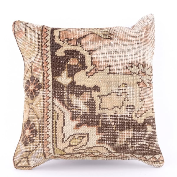 Handwoven Kilim Pillow , 16x16 Tribal Pillow , Couch Pillow , Authentic Rug Pillow , Pillow Sham Cover , Home Decor Pillow , Kilim Pillows