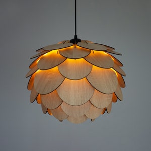 Moderne runde Kronleuchter Lampe Schlafzimmer Lampenschirm Esszimmer und Küche Insel-Lampe Kiefer Kegel geformt Deckenbeleuchtung Bild 8