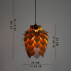 Mini Pine Cone Pendant Light Wooden Ceiling Shadow Lighting Wood Pinecone Chandelier Dining Room Lampshade Pineapple Luminaire Lamp image 4