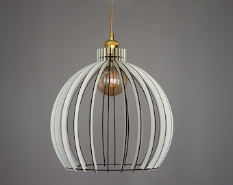Lustre Suspendu Décoratif en Bois Scandinave - Élégante Lampe Pendante Moderne - Chandelier en Bois pour Chambre et Salon
