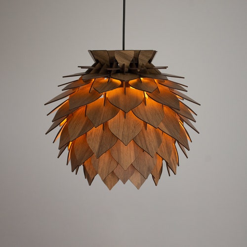 Mini Pine Cone Pendant Light Wooden Ceiling Shadow Lighting - Etsy