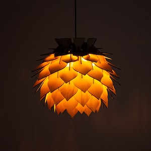 Runde Holz Pendelleuchte recycelter Holz Kronleuchter Lampe Lampenschirm aus Holz für Wohnzimmer Moderne stilvolle Hausdekoration Bild 6