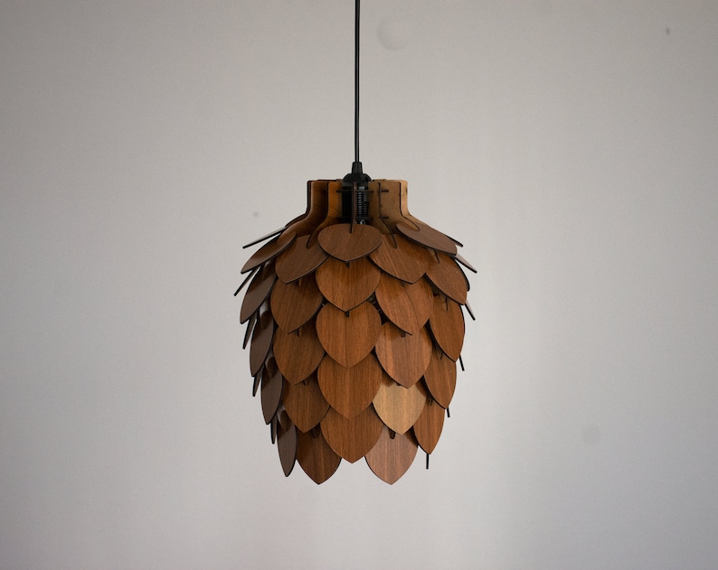 Mini Pine Cone Pendant Light Wooden Ceiling Shadow Lighting Wood Pinecone Chandelier Dining Room Lampshade Pineapple Luminaire Lamp zdjęcie 9