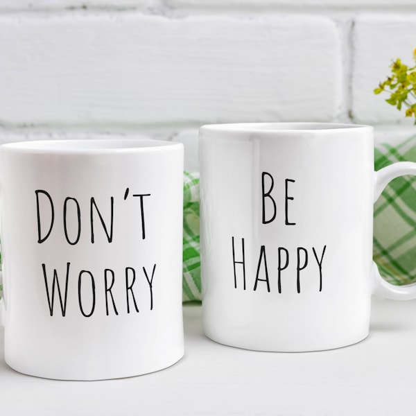 Positivity Gift, Happiness Mug, Don't Worry Be Happy, Inspirational gifts, Reggae quotes