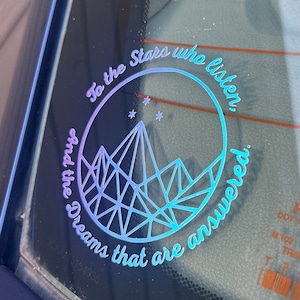 Night Court Decal For Cars, Tumblers, Laptops. Holographic bumper sticker from ACOTAR. Bookish Bumper sticker. Bookish gift.