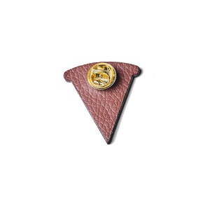 Piece of pizza as a pin, badge, brooch made of wood for a celebration or festival image 4