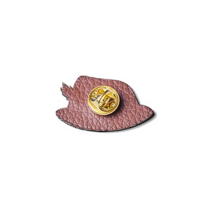 Traditional hat as a pin, badge, brooch made of wood for traditional costume image 5