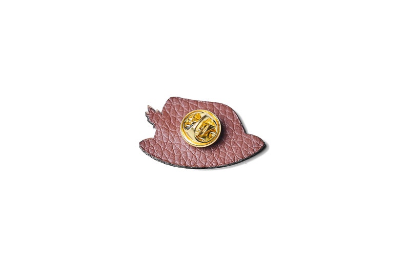 Traditional hat as a pin, badge, brooch made of wood for traditional costume image 5