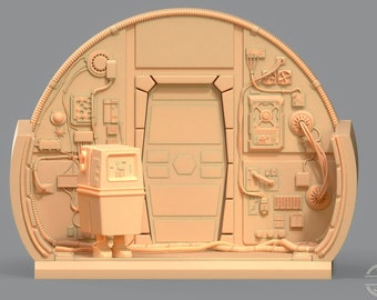 Millennium falcon cockpit door diorama - STL 3D file print