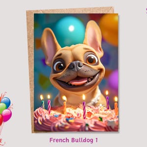French Bulldog Birthday Card, Dog Birthday Card, Cute Dog Card, Card for Dog Owner, Card for husband, wife, boyfriend, girlfriend